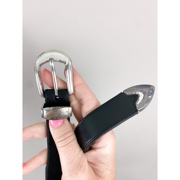 Bill Adler Studio Black Leather Golf Belt Golf Course Embossed Scene 40/100 - Picture 2 of 4